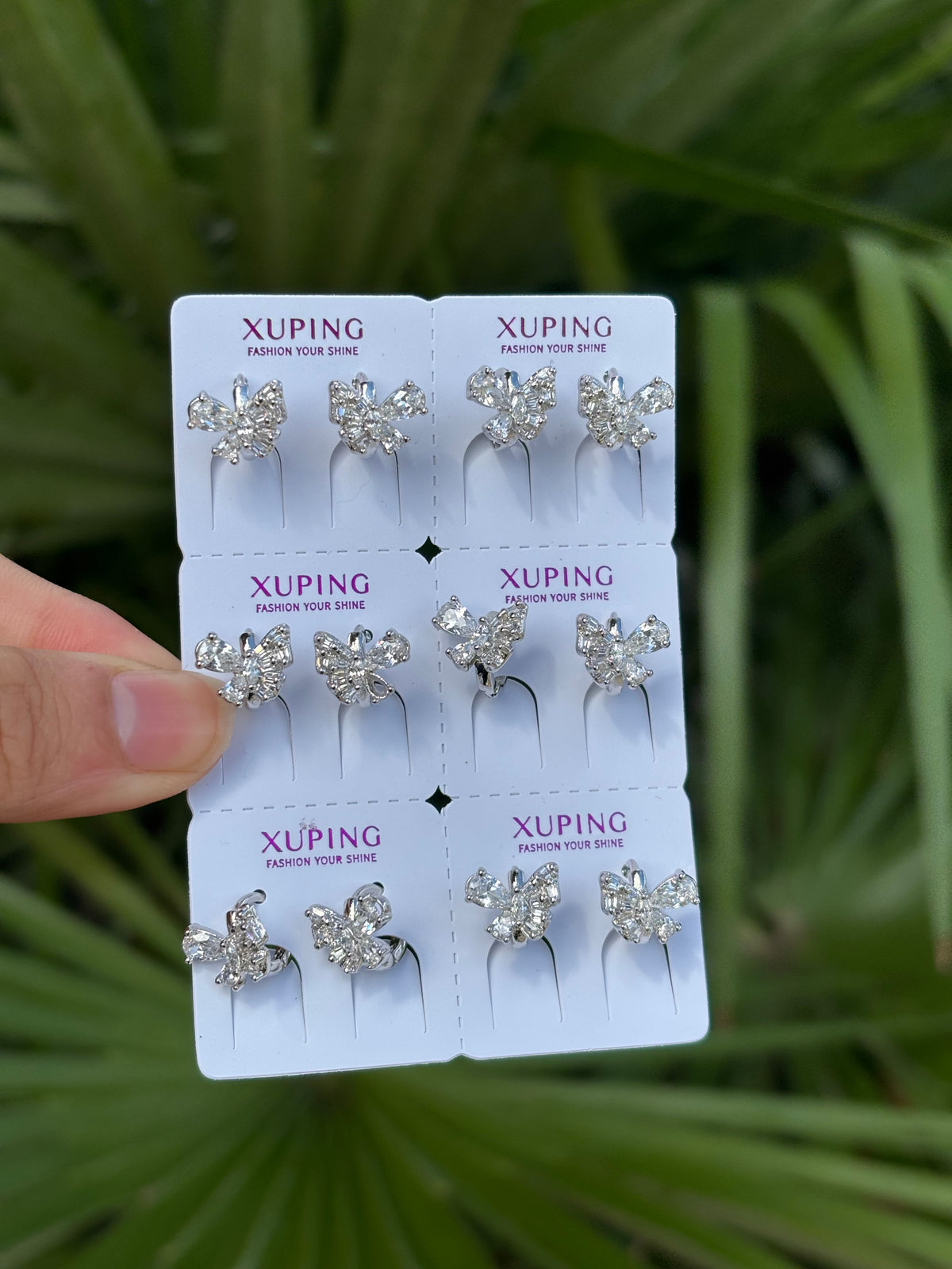 Xp mini butterfly silver earring pack #5867