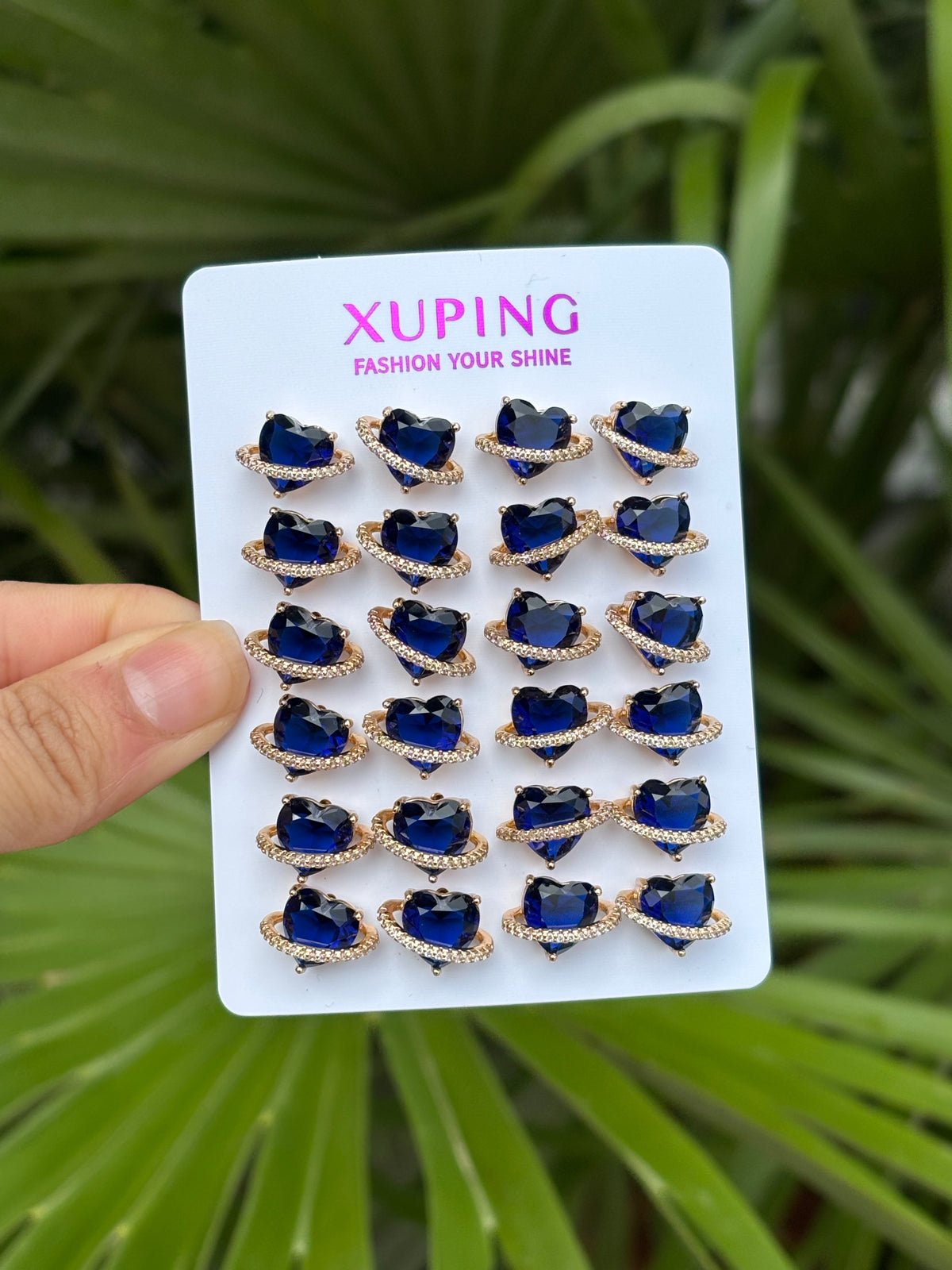 Xp earring heart blue pack #0247