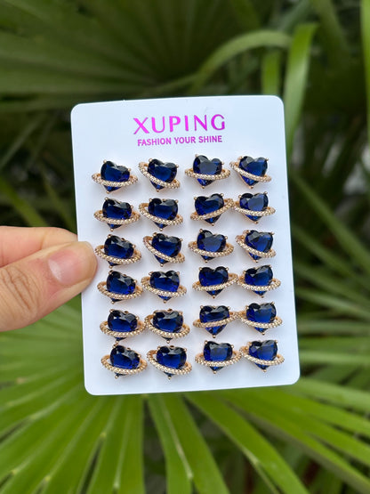 Xp earring heart blue pack #0247