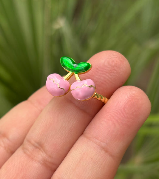 Pink Strawberry Ajustable Ring