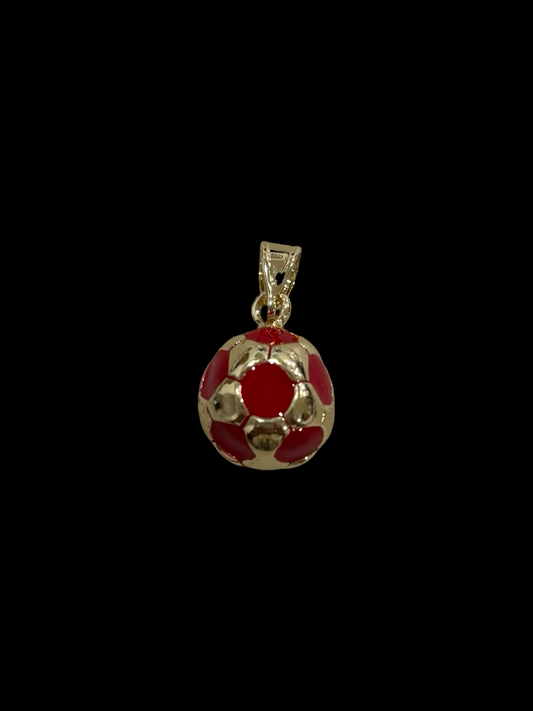 Red soccer ball pendant
