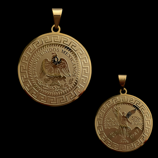 G-8 gold double sided centenario pendant