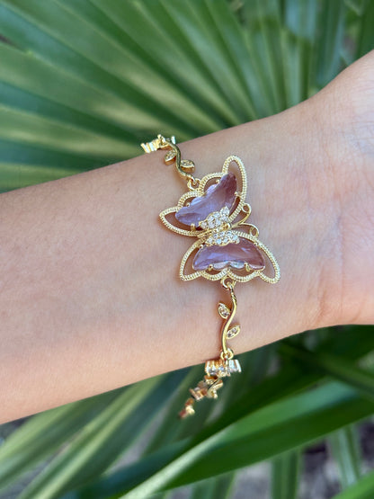 78-A butterfly purple bracelet