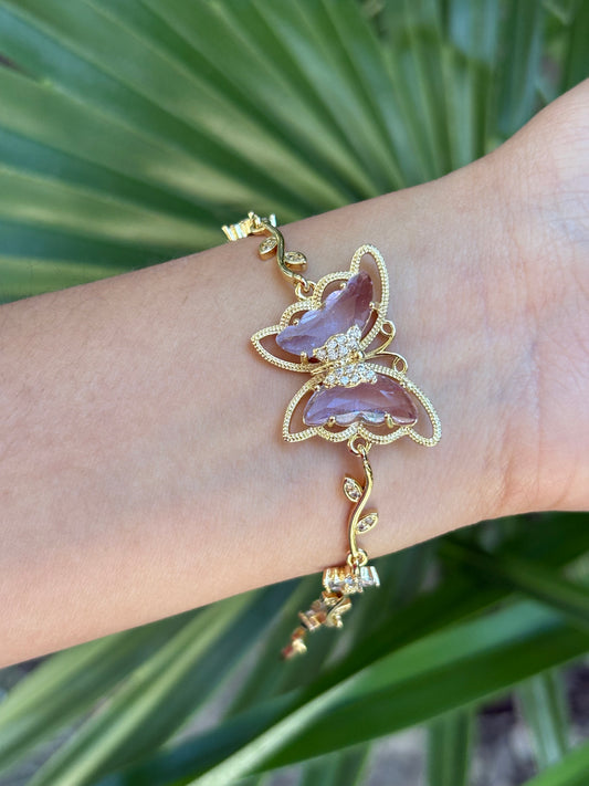 78-A butterfly purple bracelet