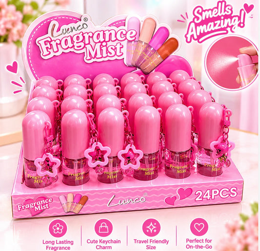 Perfume keychain hot pink 24pcs