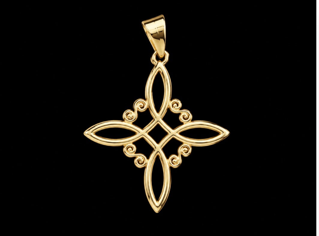 P-79 nudo de bruja gold pendant