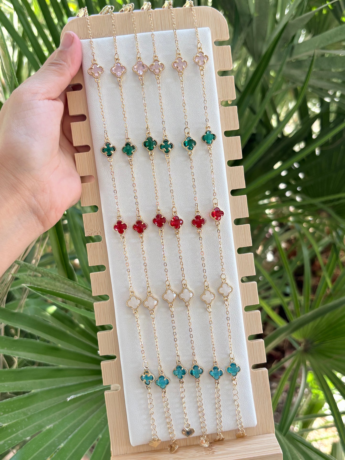 Multi trébol anklet 6pcs