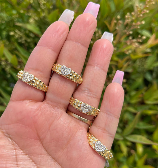 1pc Heart Nugget Ring Size 9