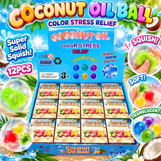 Ball fruit coconut oil 12pc Squishy