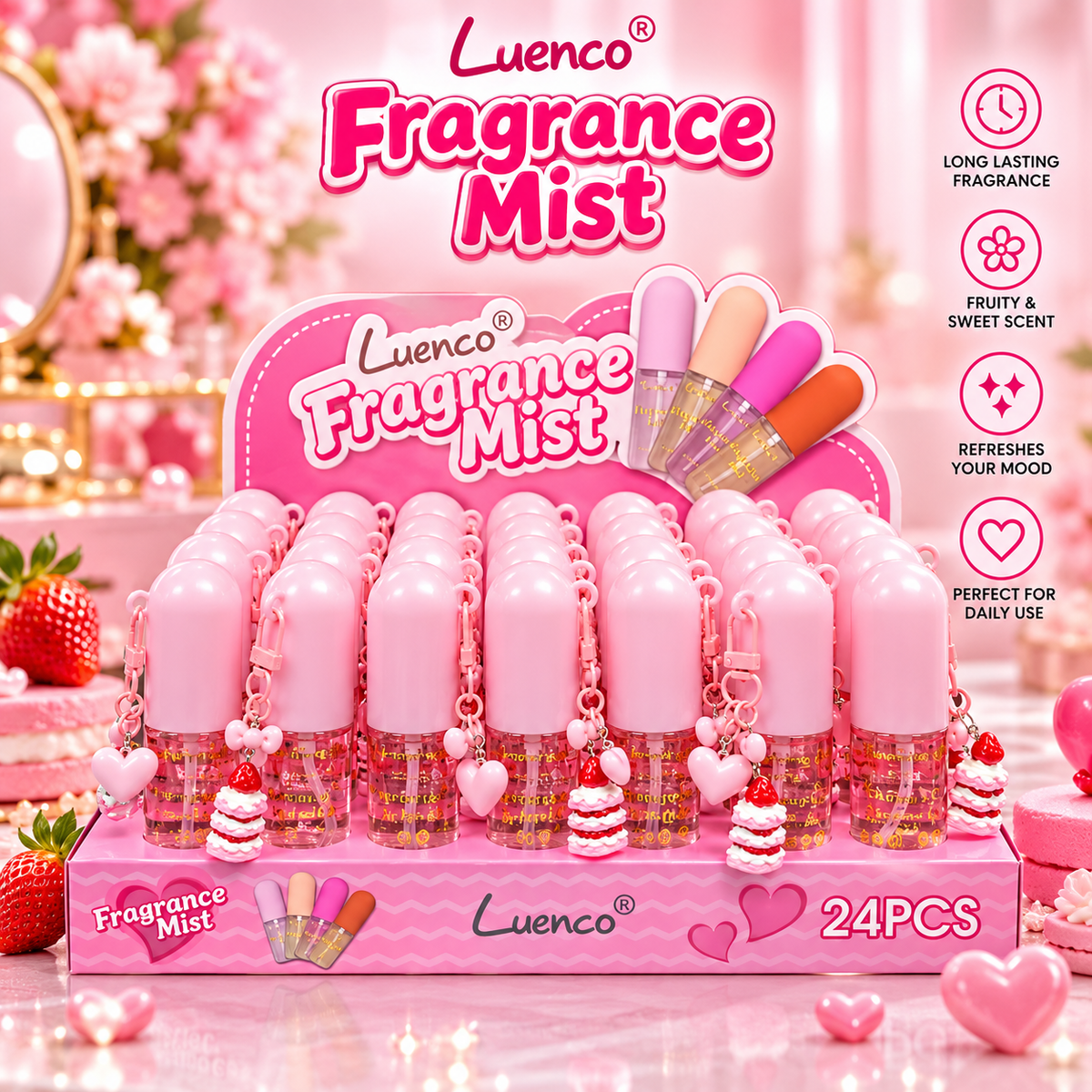Perfume keychain cake 24pcs