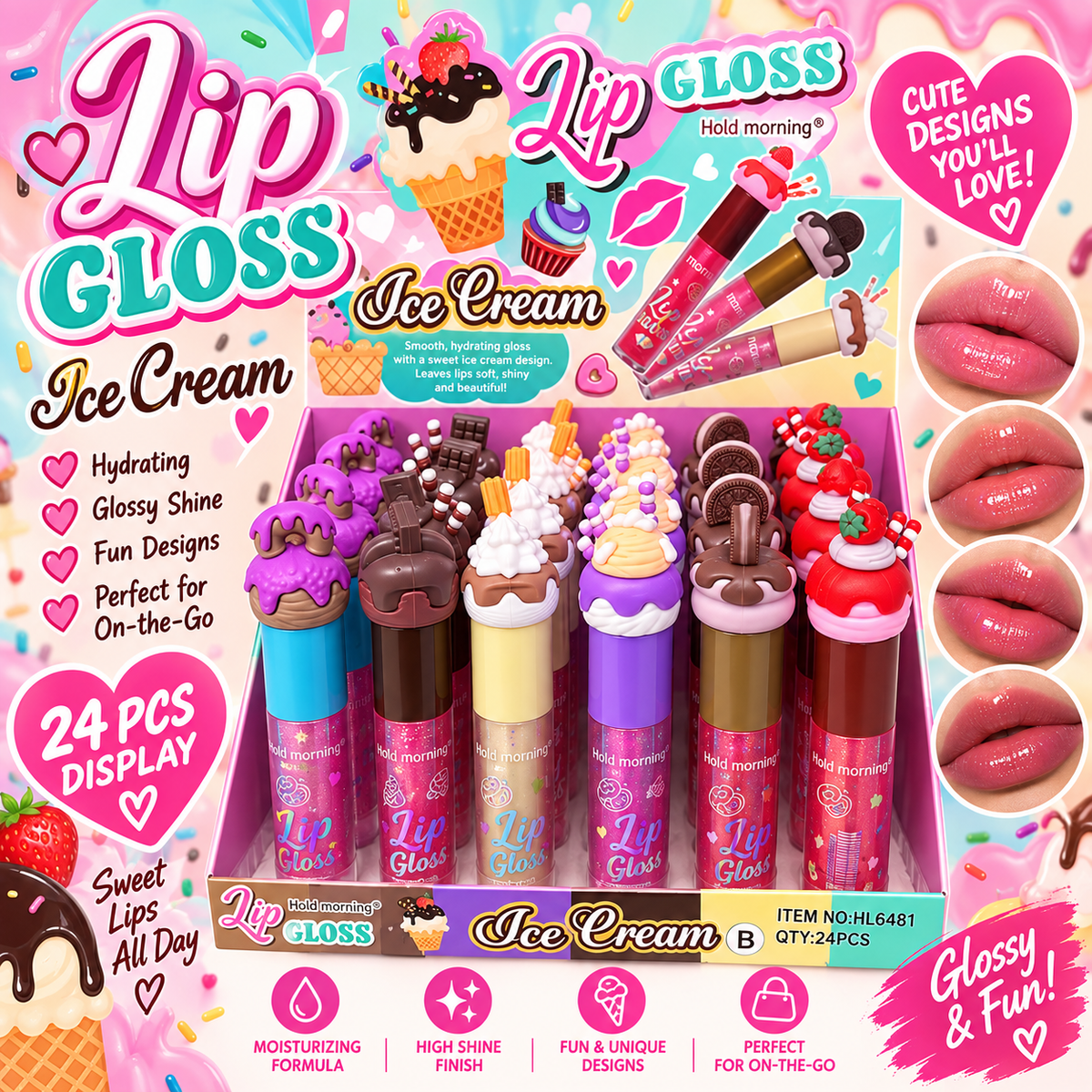 Postre Lip Gloss 24pc #HL6481