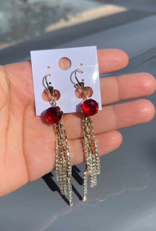 Red Circle Earring