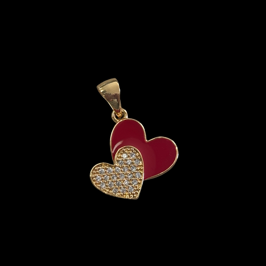 H-68 double heart pendant