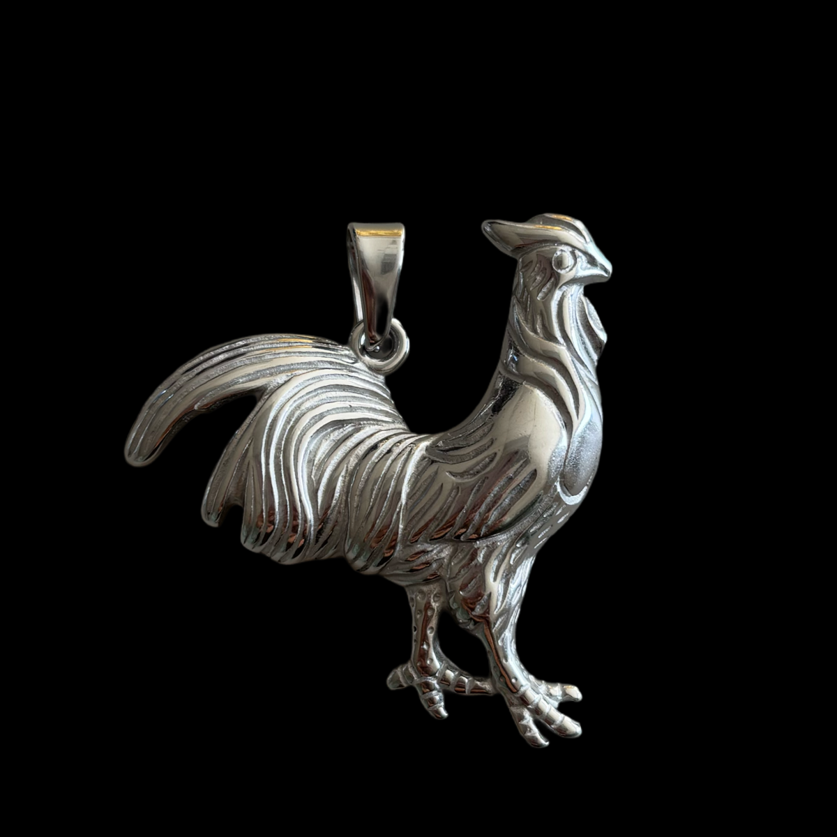 SS-11 Rooster pendant stainless steel