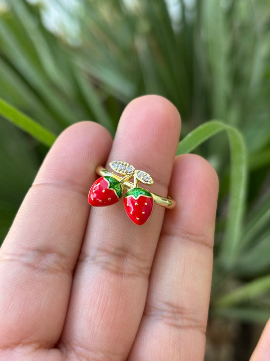 Double Cherry Adjustable Ring