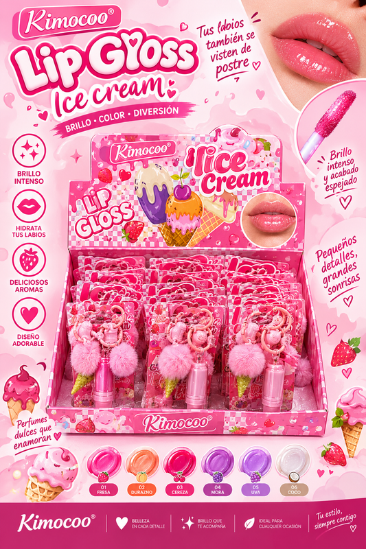 Lip keychain ice cream 12pcs
