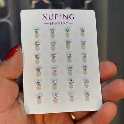 Silver Stud Earring 12pc Pack Style#3731