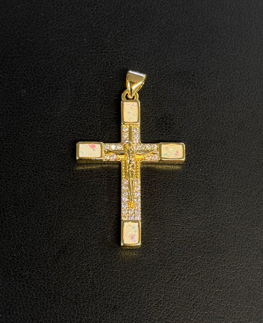 White Jesus Cross Pendant