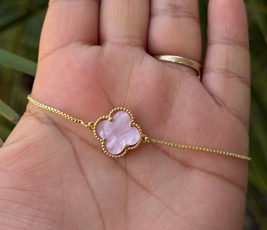 Pink Trébol Ajustable Bracelet