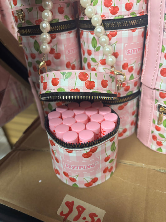 Cherry Makeup bag with 20pc