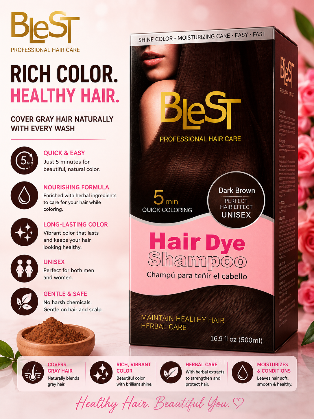 BLEST Dark Brown Hair Dye