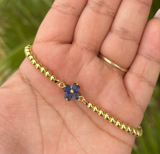 Blue Flower String Bracelet