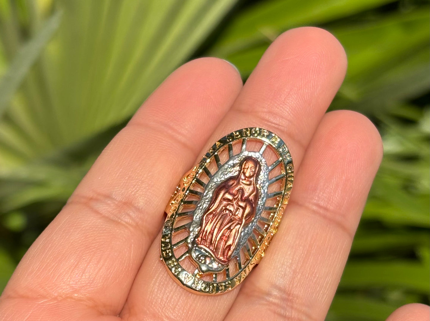 Virgencita Tri Color Ajustable Ring