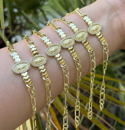 6pc Triple Virgencita Bracelet