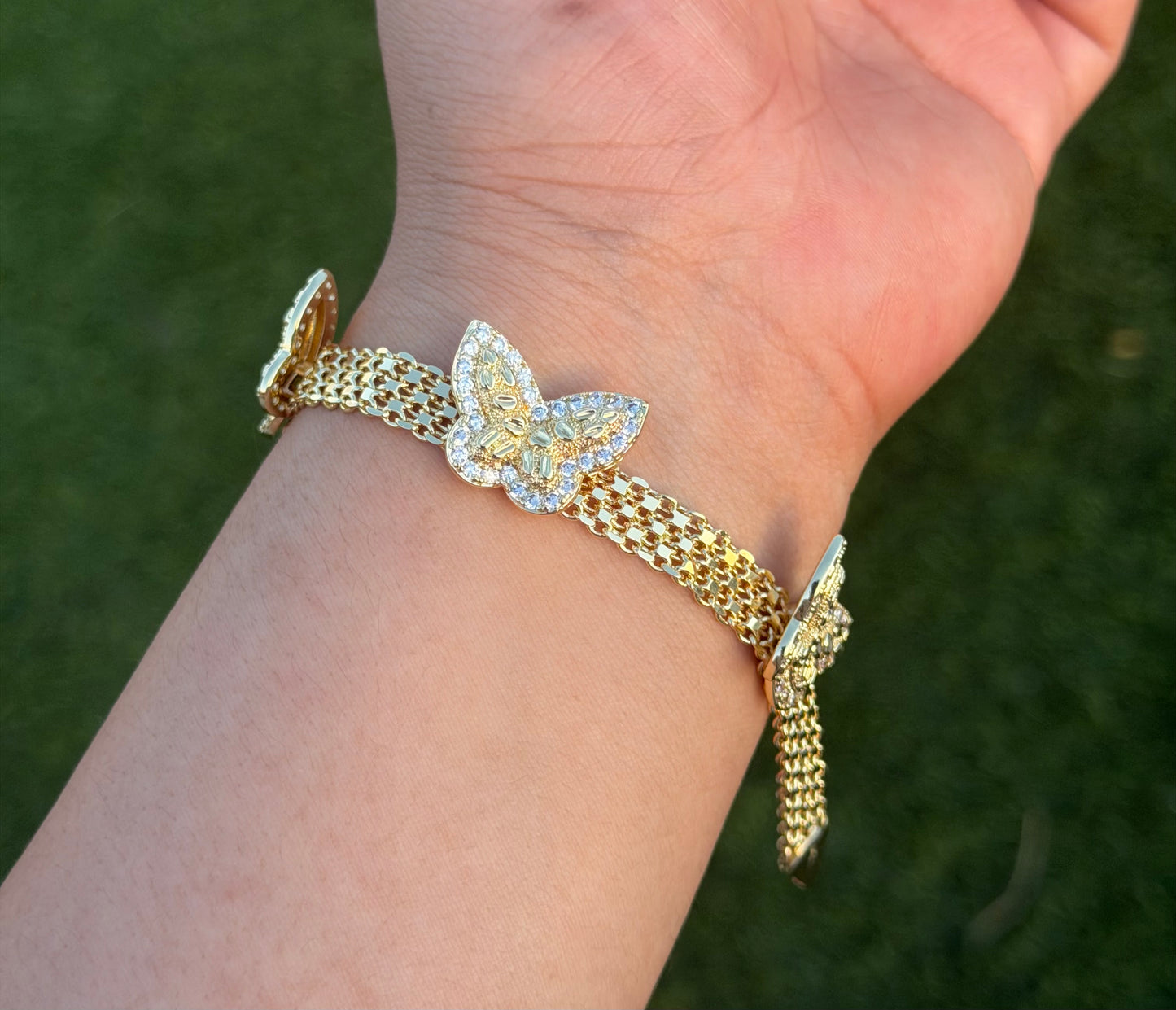 3D Nugget Butterfly Bracelet