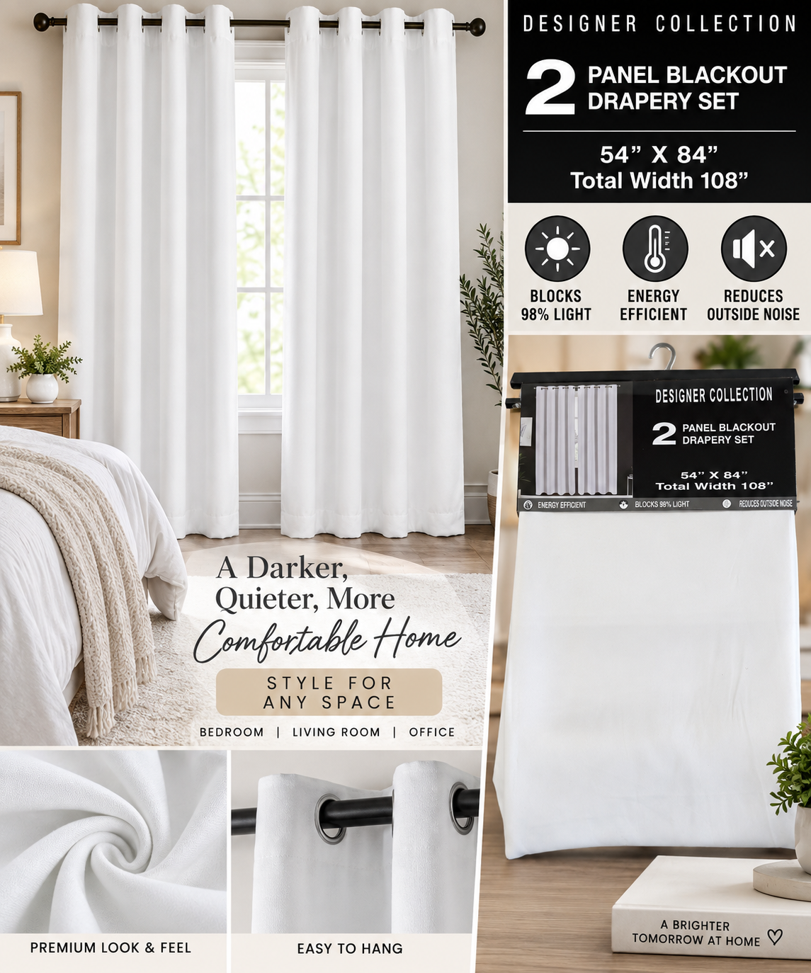 White Blackout Curtain