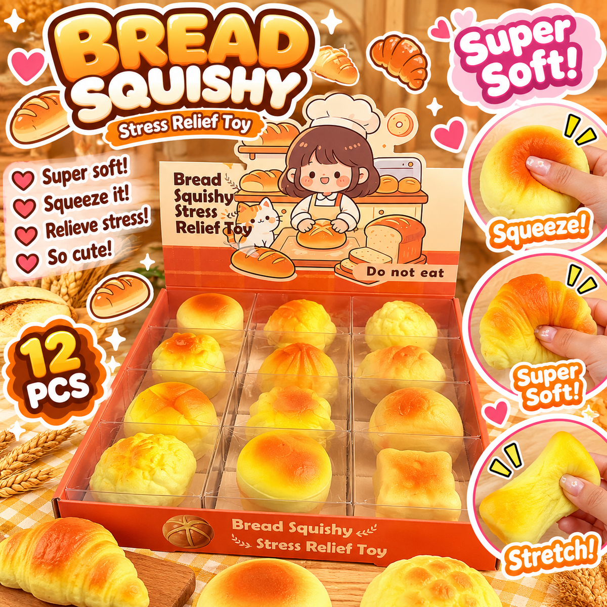 Mix Bread Squishy 12pc