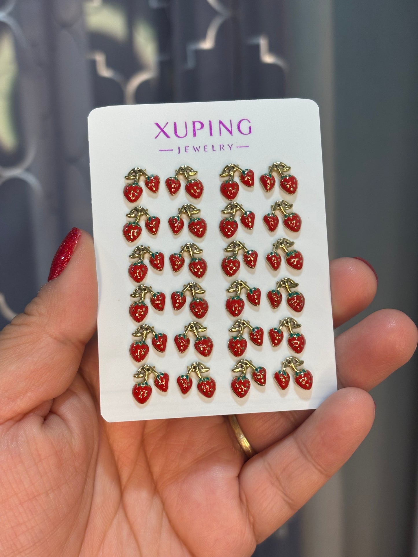 Cherry Stud Earring 12pc Pack Style #6747