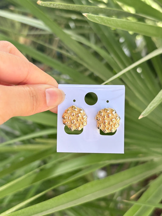 Circle nugget earring