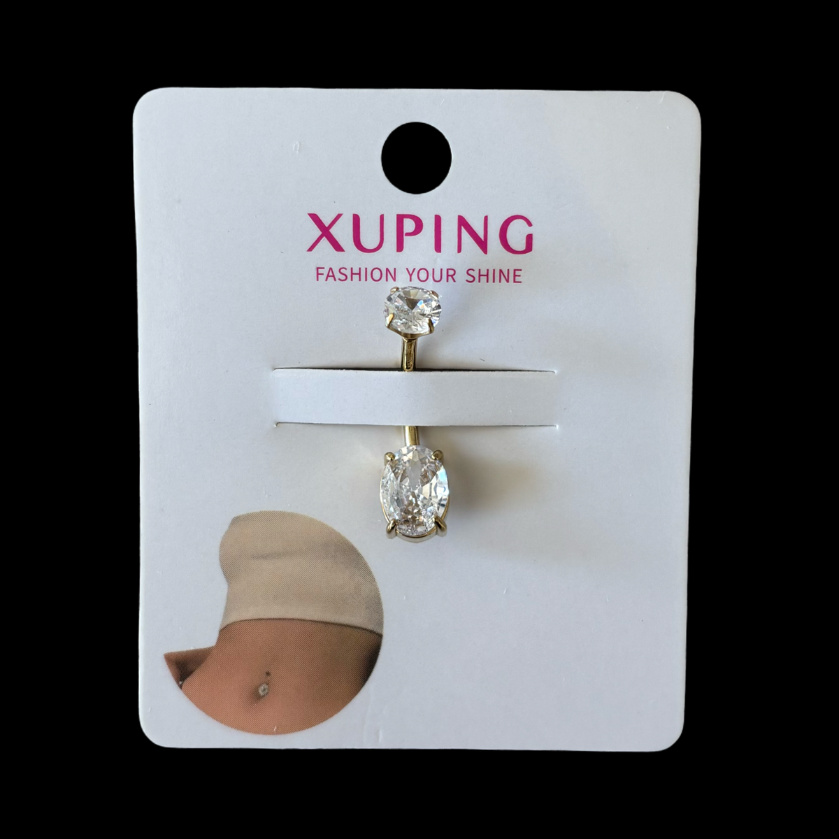 3-P Oval belly piercing