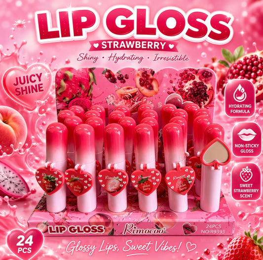 Strawberry Lip With Mirror 24pc