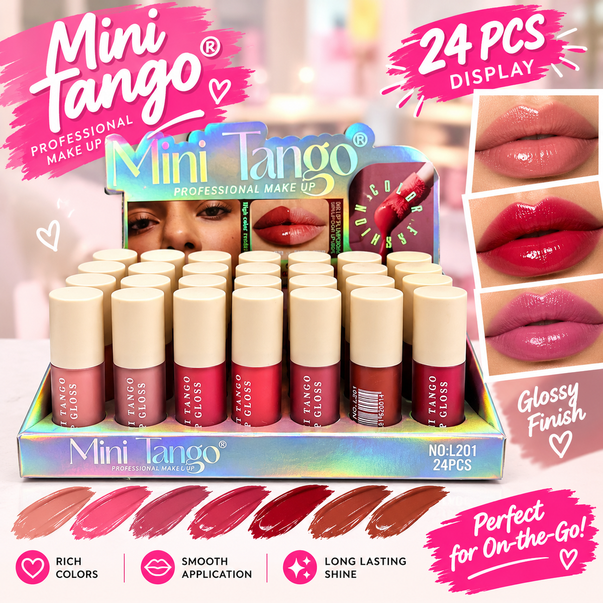 Mini Tango lip Gloss 24pc #L201