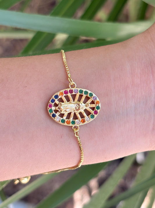 Ajustable Virgen multi ovalo bracelet