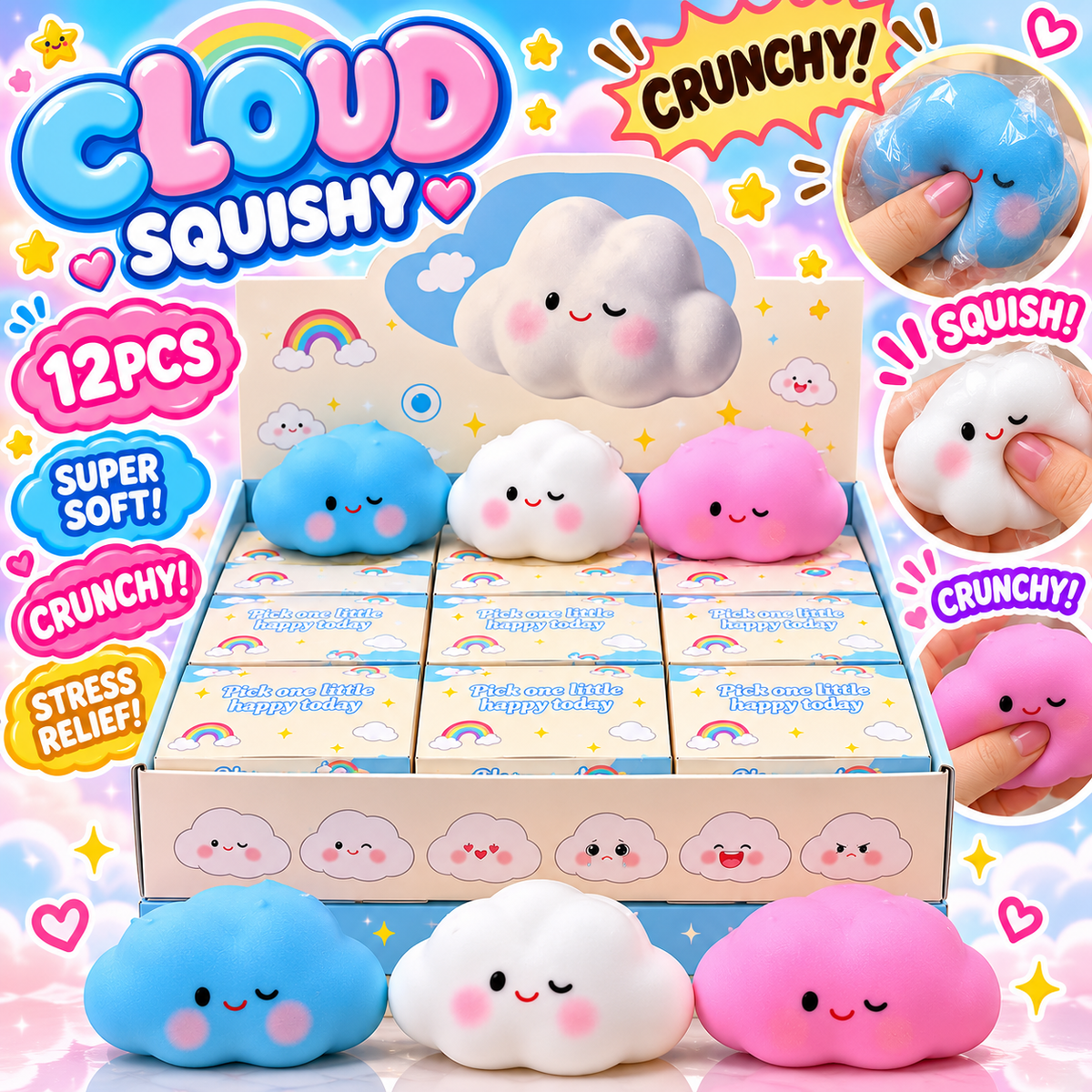 Cloud crunchy 12pcs Squishy