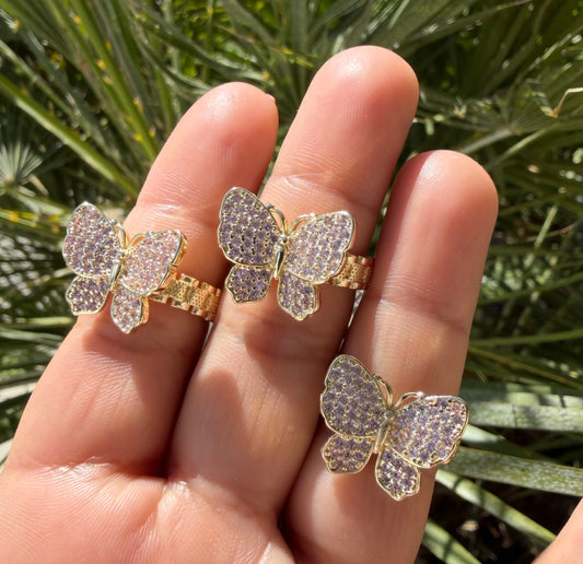 Pink Butterfly Rolex Ring