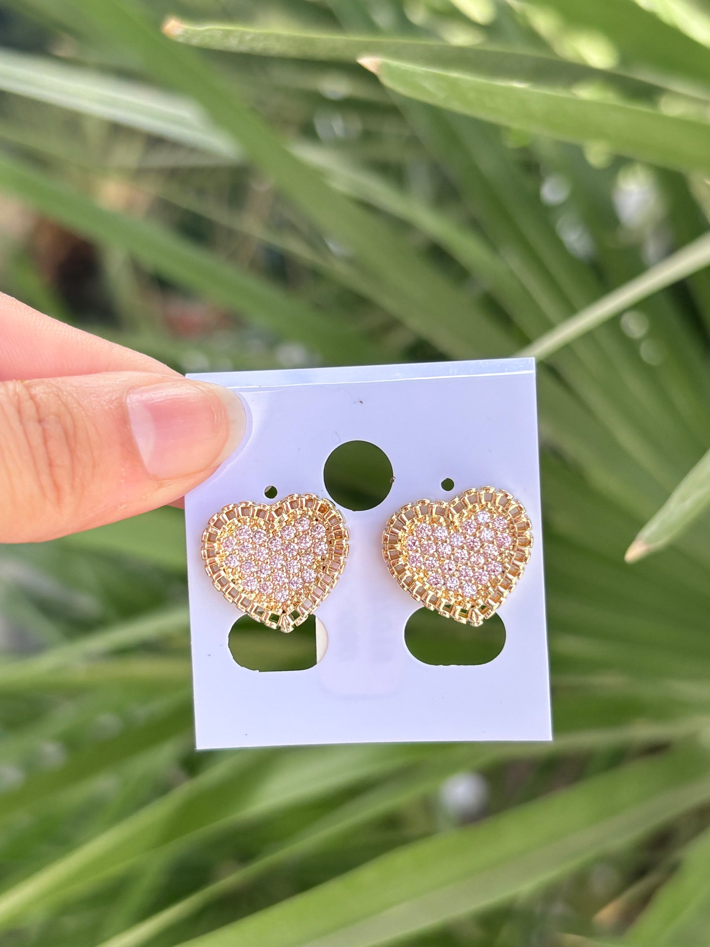 Heart pink earring