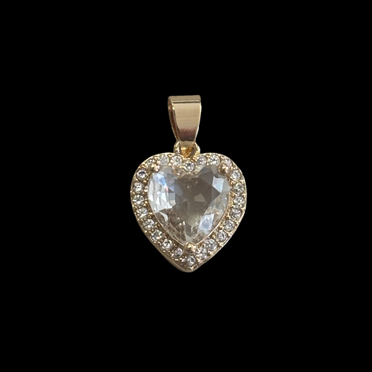 H-69 white heart pendant