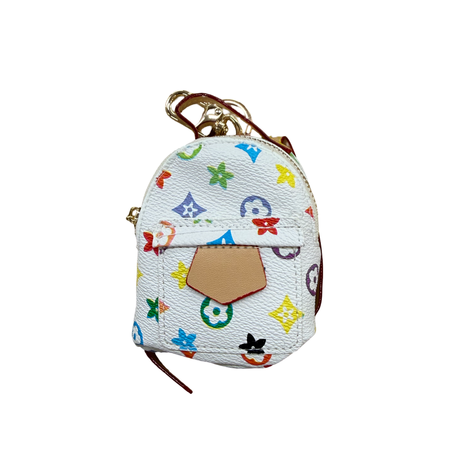 White Multi Backpack Keychain