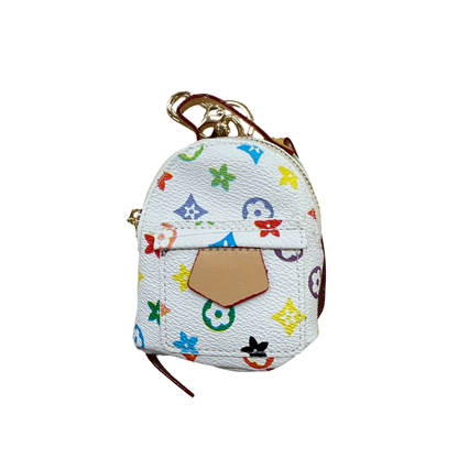 White Multi Backpack Keychain