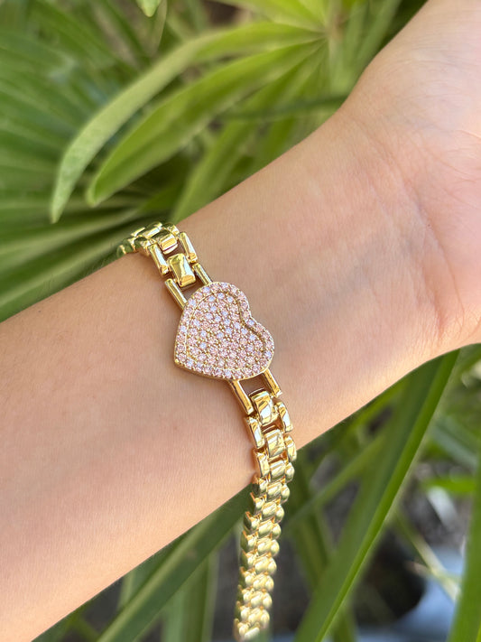 49-A heart pink bracelet