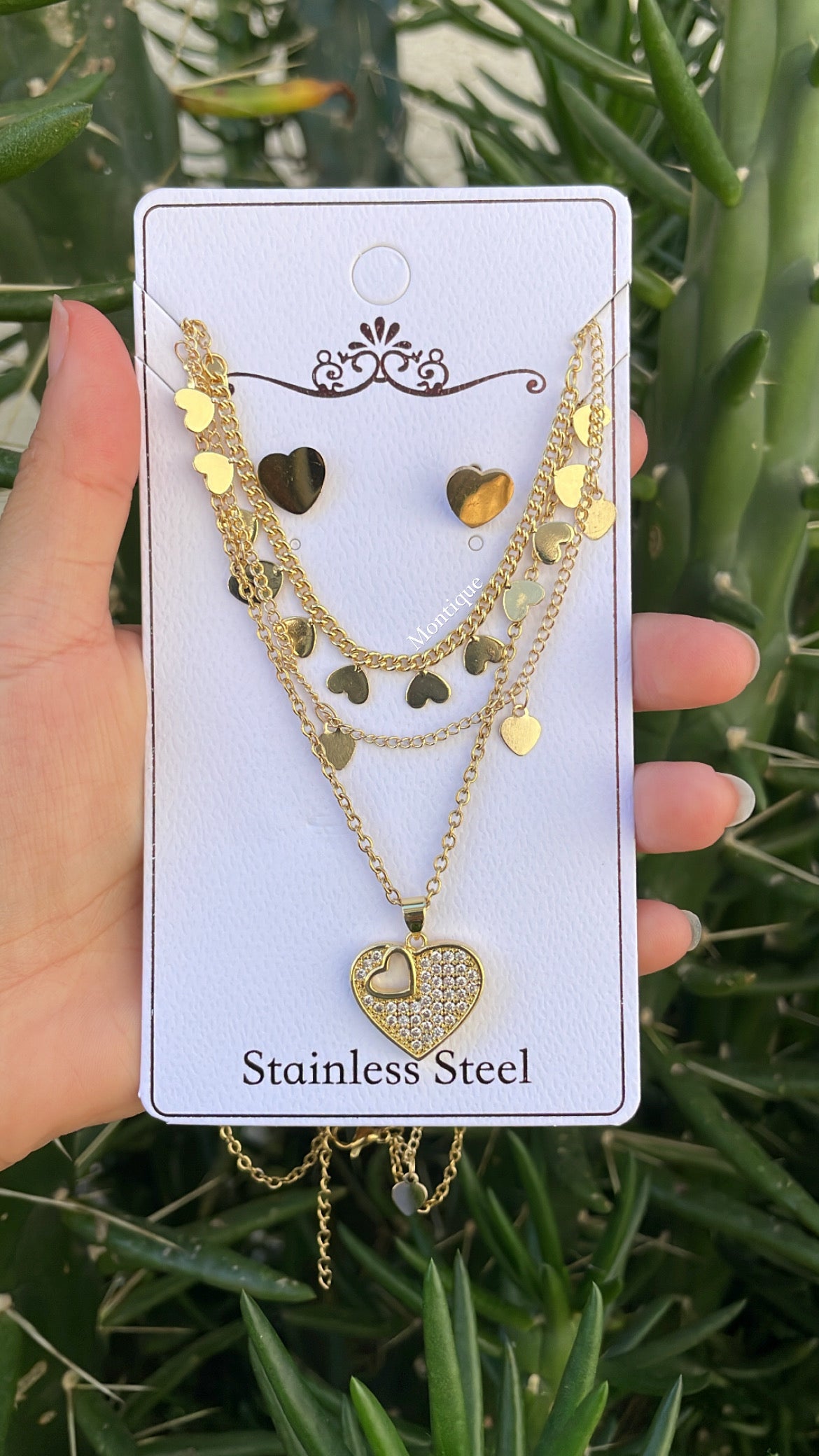 Stainless steel heart set