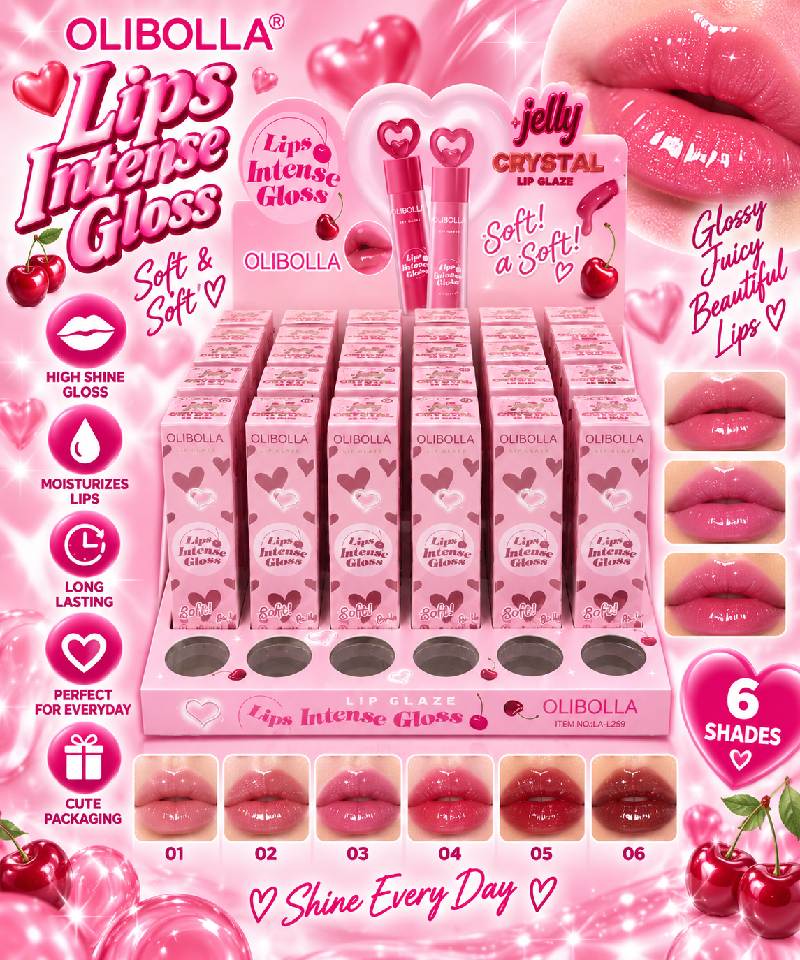 OLIBOLLA Jelly Lip 24pc #LA-L259
