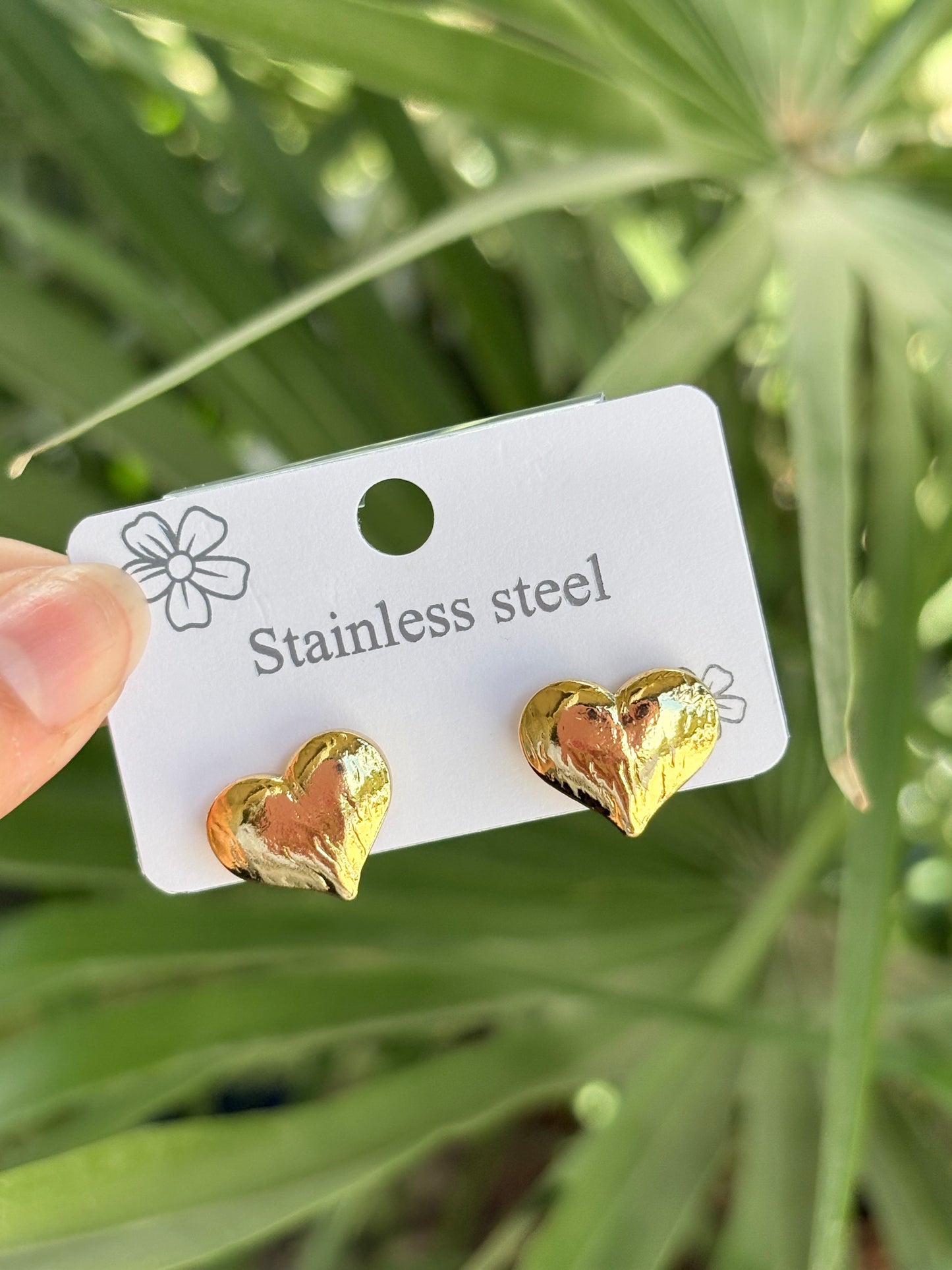 Globo heart earring stainless steel