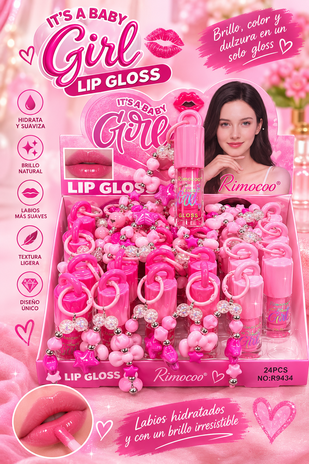 Lip keychain star 24pcs