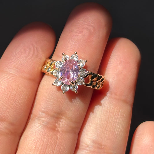 Pink Stone Ajustable Ring