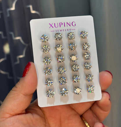 Stud Earrings 18k 12pc Pack Style#1894